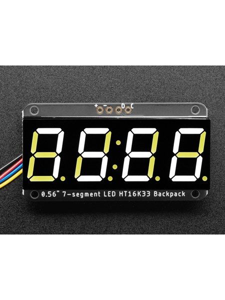 0.56" 4-Digit 7-Segment Display - I2C Backpack - STEMMA QT - Whi