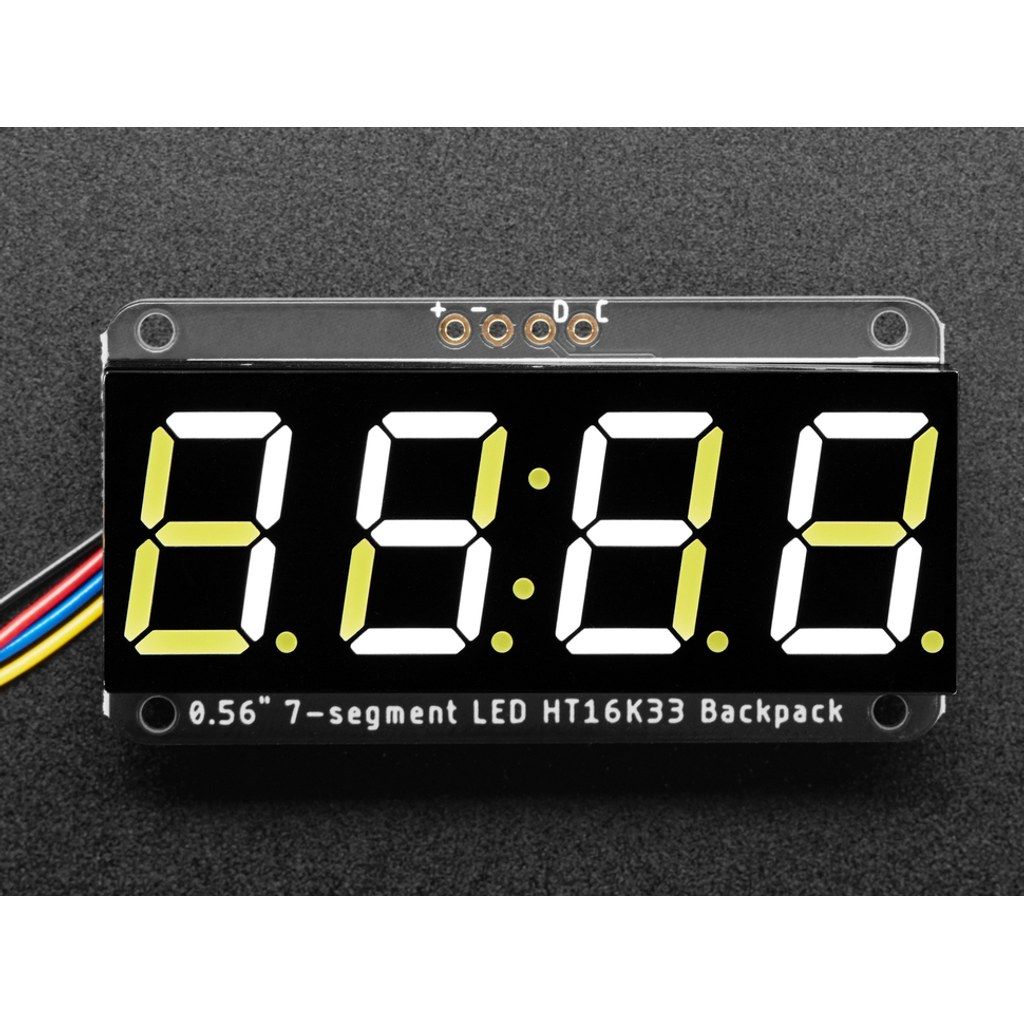 0.56" 4-Digit 7-Segment Display - I2C Backpack - STEMMA QT - Whi