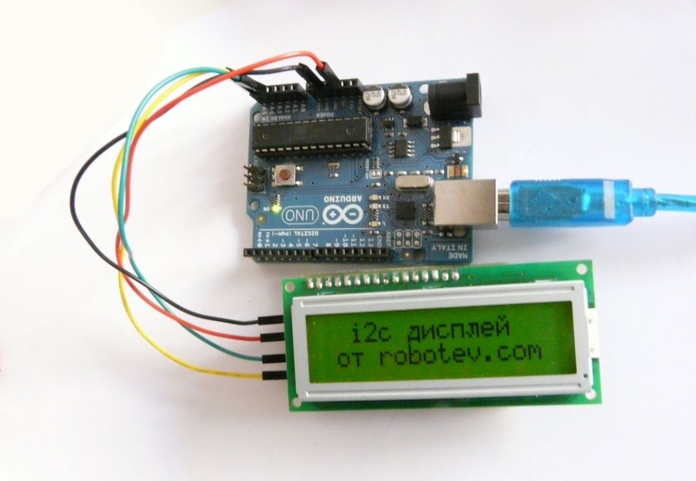 Комплект 16х2 LCD дисплей и I2C модул