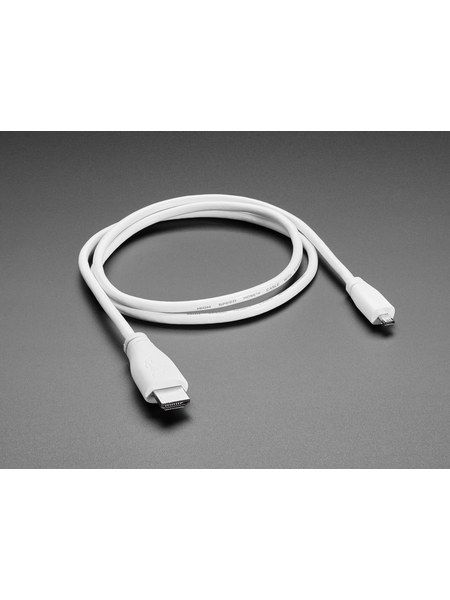 Оfficial Raspberry Pi Micro HDMI to HDMI Cable - 1 meter - бял