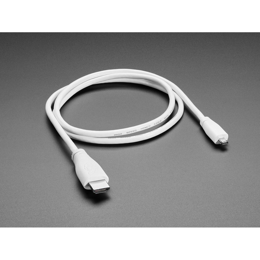 Оfficial Raspberry Pi Micro HDMI to HDMI Cable - 1 meter - бял