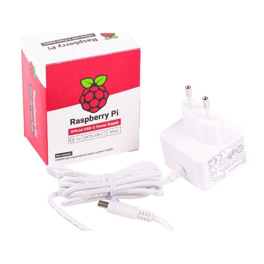 Захранване за Raspberry Pi 4 бяло (15.3W USB-C)