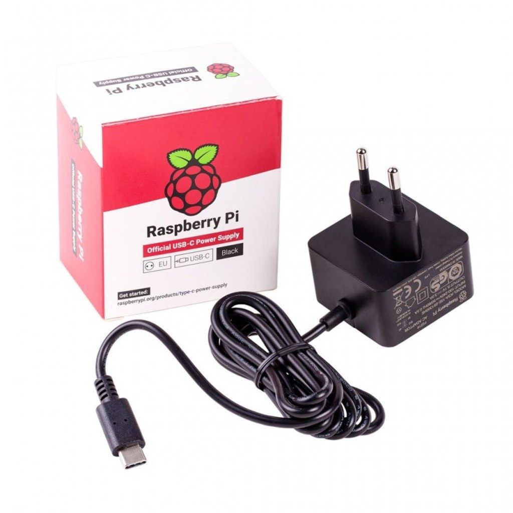 Захранване за Raspberry Pi 4 черно (15.3W USB-C)
