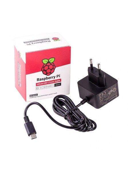Захранване за Raspberry Pi 4 черно (15.3W USB-C)